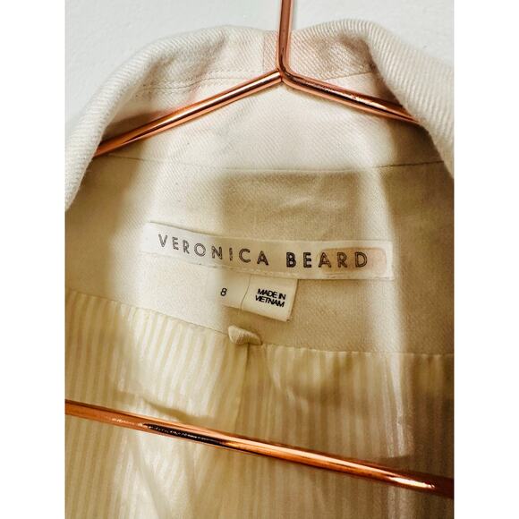 VERONICA BEARD Off-White Tan Two-Toned Braeton Dickey Jacket Blazer Size 8 - Picture 12 of 14